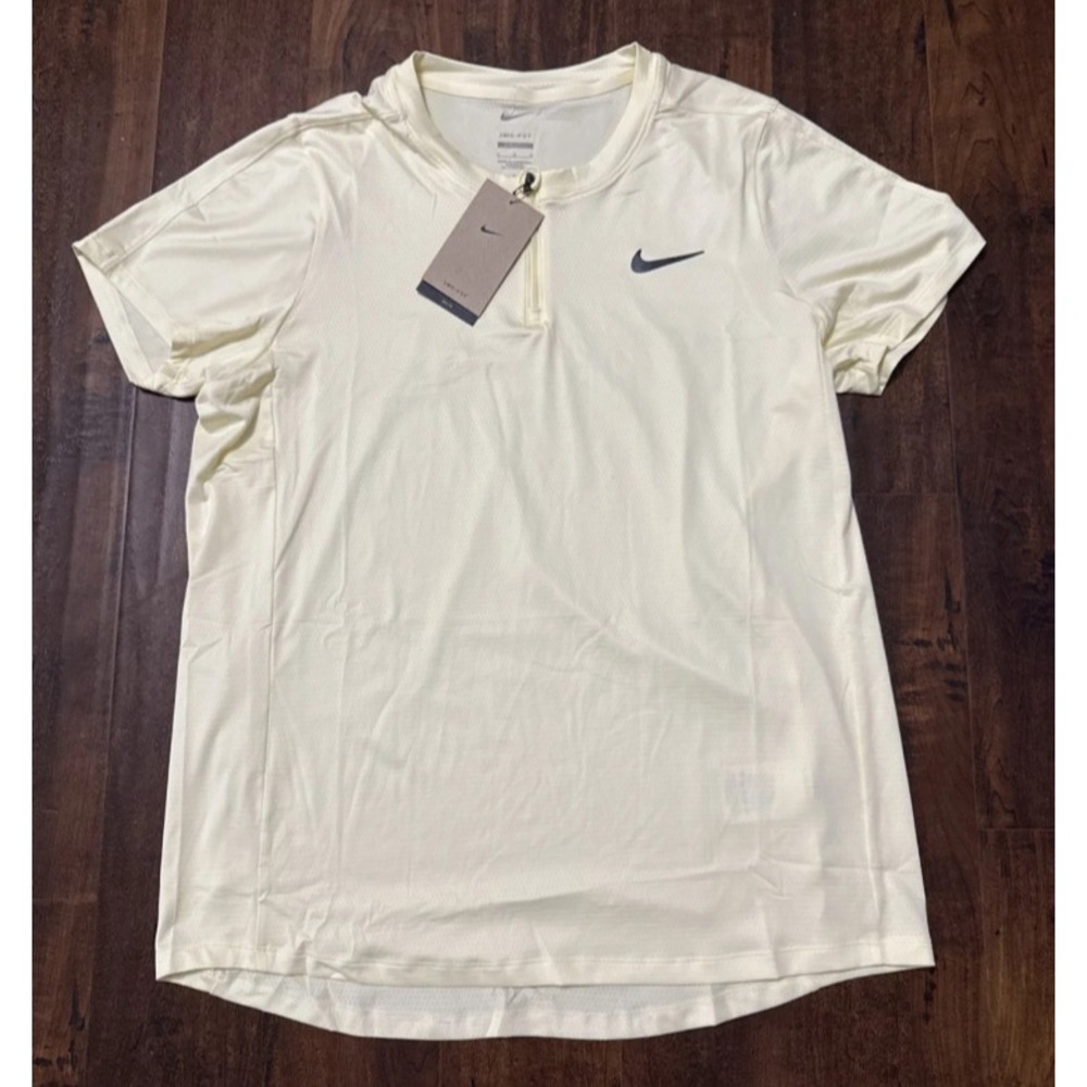 Nike Court Dri-Fit Advantage Tennis 1/4 Zip Slim Top Men Small DR6510-744 Yellow